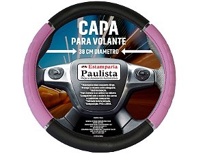 Capa Protetora P/ Volante 38cm Rosa/Preto CP-207  Est. Paulista