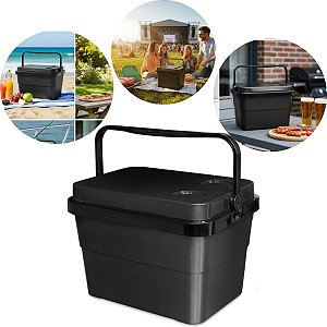 Caixa Térmica 17L Cor Preta Com Alça Praia Piscina Média
