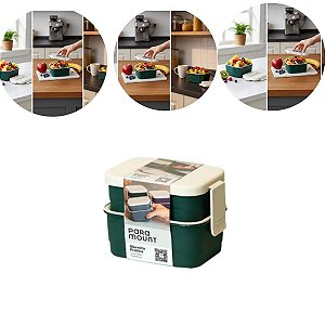 Marmitinha Marmita Prática Com Divisória 12x8x9cm Cor Verde