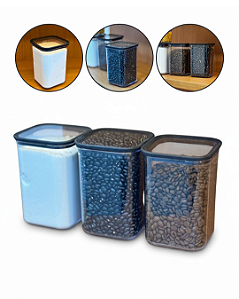 Kit 3 Potes Organizador Geladeira Hermético Acrílico 1 Litro