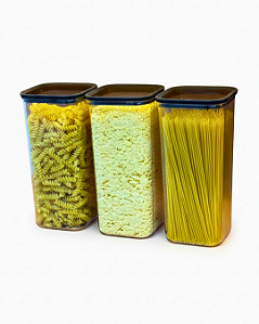 Kit 3 Pote Hermético Acrílico Potes Mantimentos Organizador