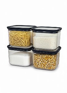 Kit 4 Pote Hermético Acríico Organizadores Geladeira 500 ML