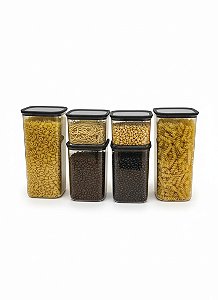 Kit 6 Potes Mantimentos Hermético Acrilico Geladeira Freezer