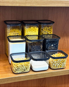 Kit 9 Pote Organizador Geladeira Jogo de Potes Hermético