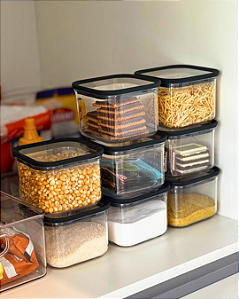 Kit 8 Pote Hermético Acrílico Organizador Geladeira Freezer