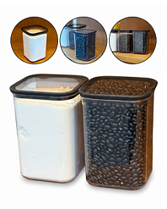 Kit 2 Potes Organizadores Hermético Com Tampa Mantimentos