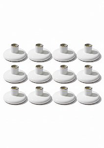 Combo 12 Plafons Branco para Lâmpada E-27 Kit Atacado Completo