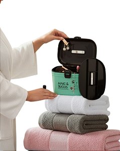 Combo Spa em Casa: Maleta Multiuso Nitron + Jogo de Toalhas Premium