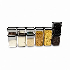 Kit 10 Potes Para Alimentos Organizador Multiuso Acrílico