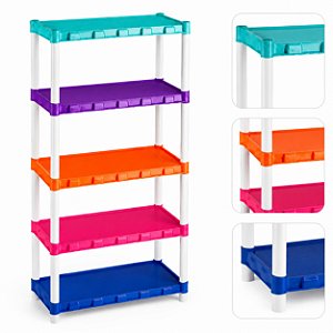 Estante 5 Andares Colorida 135cm Grande Organizador Multiuso