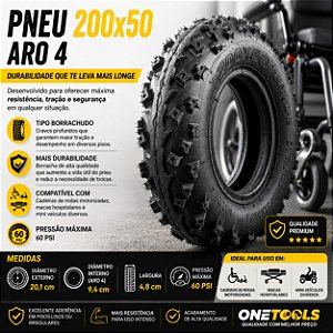 Pneu 200x50 Borrachudo Cadeira De Rodas Motorizada Onetools
