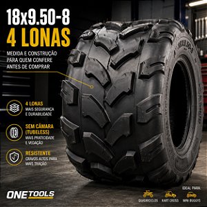 Pneu 18x9.5 Aro 8 Quadriciclo Kart Buggy 4 Lonas Onetools