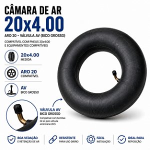 Câmara De Ar 20x4.00 Aro 20 Fat Bike Bico Grosso AV ON114