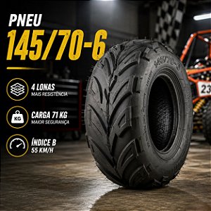 Pneu P/ Quadriciclos 145/70-6 Mini Buggy Kart Cross Aro 6