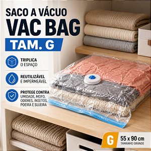 Saco À Vácuo Vac Bag Ordene G 55x90cm Organizador Roupas