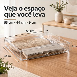 Organizador Empilhável Sousplat Jogo Americano 55cm Cristal