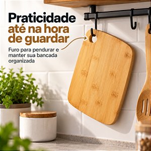 Tábua De Corte Bambu Paramount 20x15cm Cozinha Carne Legumes