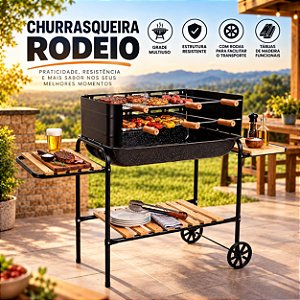Mor Churrasqueira Rodeio Bacia Esmaltada Cor  Preto e branco
