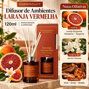 Difusor Aromatizador Laranja Vermelha 120ml Com Varetas