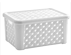 Caixa Organizadora RATTAN C/Tampa 35x25x17cm Branco 710 Paramount