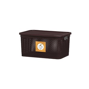 Caixa Organizadora Rattan 2,5 Litros Marrom Rischioto 1100