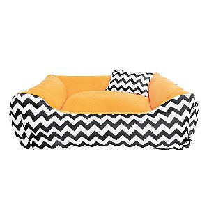 Cama de cachorro 60 x 60 Chevron Laranja