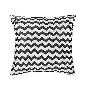 Almofada Decorativa P/ Sofá Estampada Chevron Preta