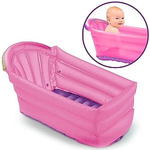 Banheira De Bebê Inflável Bath Buddy Rosa BB206 Multilaser
