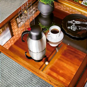 Bule Café Aço Inoxidável Com Gatilho e Bico Corta Pingo