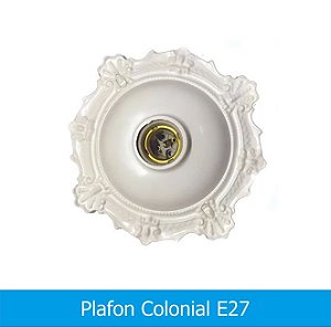 Plafon Decorativo Colonial C/ Soquete 21x21cm Trioplast