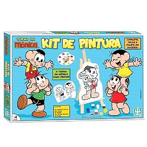 Kit De Pintura Educativo Infantil Turma da Mônica Em Madeira