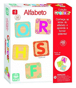 Brinquedo Educativo Alfabeto em Madeira 48 letras 0450 Nig Brinquedos