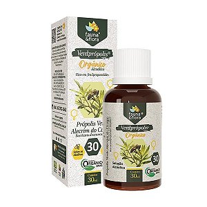 PRÓPOLIS VERDE ORGÂNICO ALCOÓLICO CONCENTRADO 30ML - FAUNA E FLORA