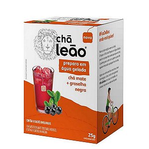 CHÁ LEÃO ÁGUA GELADA CHÁ MATE COM GROSELHA NEGRA 10 SACHÊS - LEÃO