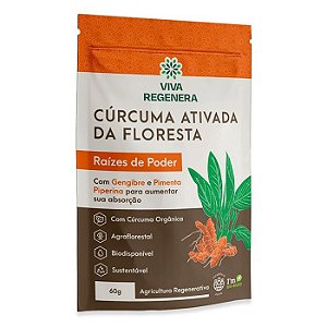 CÚRCUMA ATIVADA DA FLORESTA COM PIMENTA RAÍZES DE PODER 60G - VIVA REGENERA