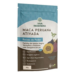 MACA PERUANA ATIVADA COM GENGIBRE RAÍZES DE PODER 60G - VIVA REGENERA