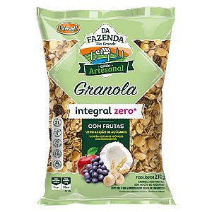 GRANOLA INTEGRAL ZERO AÇÚCAR COM FRUTAS 1KG - DA FAZENDA