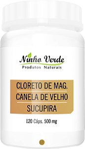 CLORETO DE MAGNÉSIO + CANELA DE VELHO + SUCUPIRA 500MG 120 CÁPSULAS - NINHO VERDE