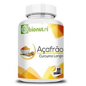 AÇAFRÃO CÚRCUMA LONGA 500MG 60 CÁPSULAS - BIONUTRI