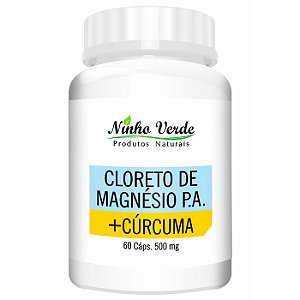 CLORETO DE MAGNÉSIO + CÚRCUMA 500MG 60 CÁPSULAS - NINHO VERDE