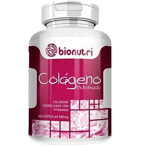 COLÁGENO HIDROLISADO COM VITAMINAS 500MG 120 CÁPSULAS - BIONUTRI