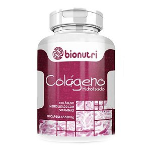 COLÁGENO HIDROLISADO COM VITAMINAS 500MG 60  CÁPSULAS - BIONUTRI