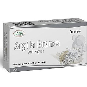 SABONETE NATURAL DE ARGILA BRANCA 90G - LIANDA NATURAL
