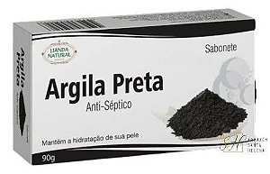 SABONETE NATURAL DE ARGILA PRETA 90G - LIANDA NATURAL