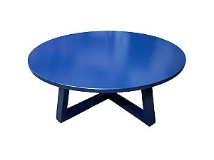 Mesa centro pé cruzado azul 0,90M