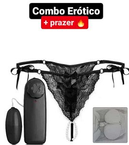 Calcinha Tailandesa com Vibrador Bullet Preto