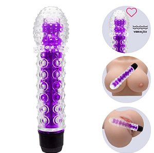 Vibrador Texturizado com Capa Peniana Extensora Roxo