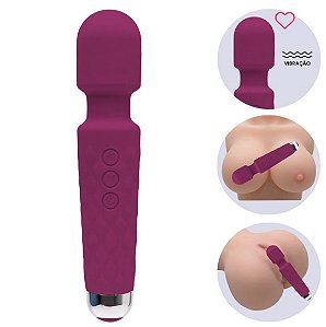 Vibrador Varinha Mágica 20 modos de Vibração Carregamento USB