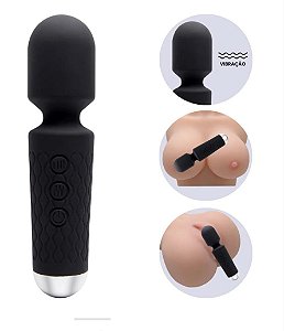 Vibrador Varinha Mágica 20 Vibrações Diferentes Recarregável USB