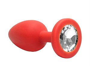 Plug Anal em Silicone Vermelho Tamanho P